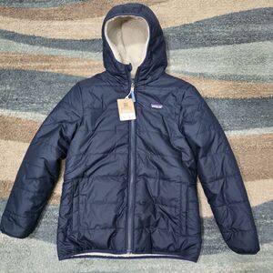Patagonia Kids Big' Reversible Ready Freddy Hoody Insulated Jacket Blue Sz X(14)